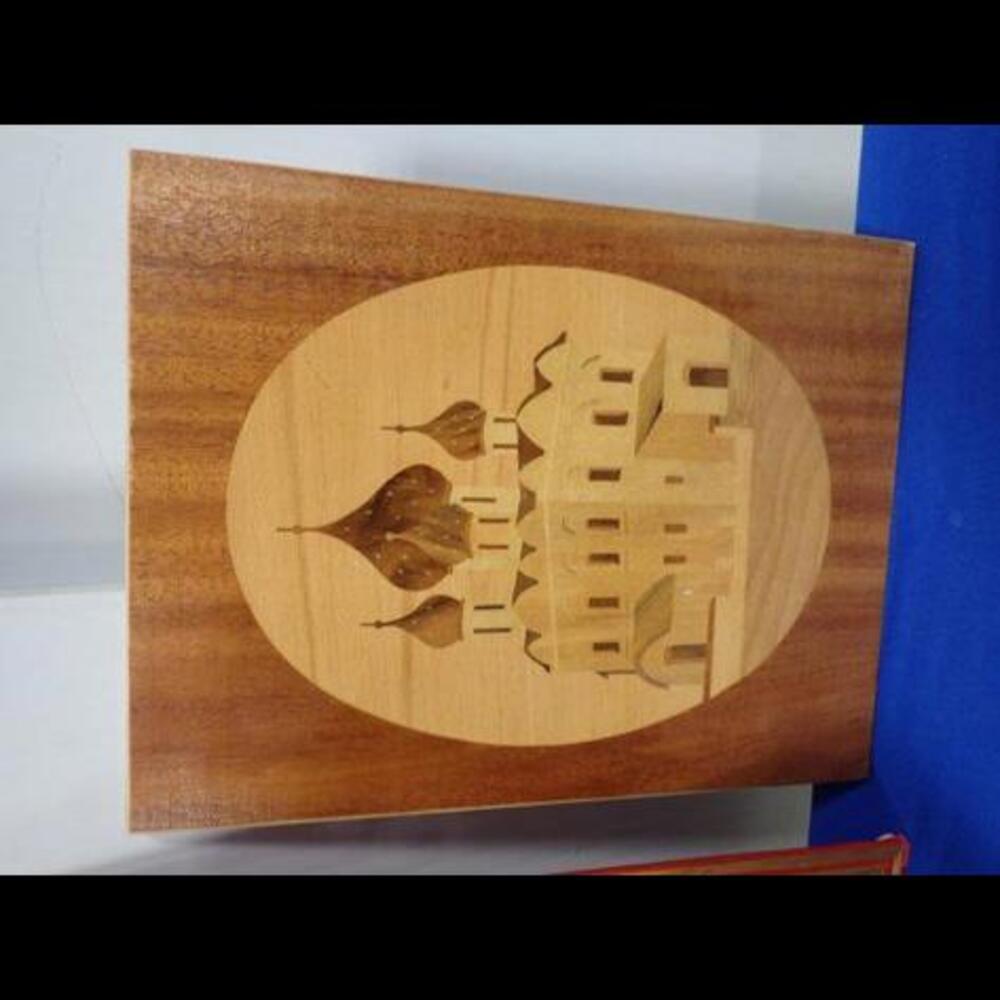 Handcrafted Wooden Inlay Art Plaque - Russian Orthodox Church